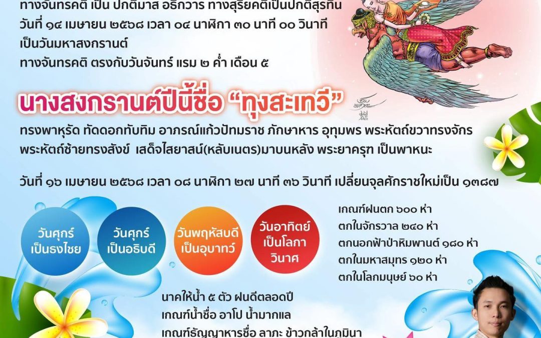 สงกรานต์ปีมะเส็ง ประกาศสงกรานต์ พุทธศักราช ๒๕๖๘