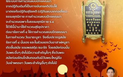 สมัยก่อนเราใช้ปฏิทินจันทรคติ แล้ว ร.๔ ใช้ระบบการคำนวณแบบปักขคณนา จากปฏิทินเดิมที่เป็นทางจันทรคติ ปรับให้มาตรงกับปฏิทินสุริยคติ (ปฏิทินแบบเกกอเลี่ยน) ธรรมยุตนิกาย  การคำนวณแบบปักขคณนา จะคำนวณเฉพาะในธรรมยุตนิกาย   ร​๔ ใช้วิธีนี้นำมาใช้คำนวณสุริยุปราคา  ต่อมารัชกาลที่ ๔ ใช้การคำนวณแบบปักขคณนาในการคำนวณ วันมาฆะบูชา  จึงเริ่มปรากฎสมัย รัชกาลที่ ๔ นั่นเอง และในส่วนของวันอาสาฬหบูชา เกิดขึ้นสมัย จอมพลสฤิด ธนะรัต  โดยสมัยก่อนนั้นวันพระอื่นๆ ยังไม่มีความสำคัญใดๆ ซึ่งวันพระสมัยก่อนรัตนโกสินตอนต้นมีวันพระใหญ่คือวันเข้าพรรษา วันพระสำคัญอื่นๆ ยังไม่มี